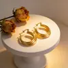 Pendientes Redondos de Acero de Titanio Estilo Europeo y Americano para Mujer, Lujo Ligero, Nicho, Gama Alta, Elegantes, No se Desvanecen