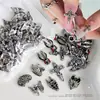 Acessórios de Unha Coração de Corvo Novos Transfronteiriços Prata Antiga Retrô Escura Anjo Amor Cruz Decoração de Arte para Unhas