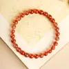 Pulseira Anel Simples de Ágata Vermelha do Sul Antiderrapante Natural com Contas Redondas Perfuradas, Contas de Ágata Vermelha do Sul Antiderrapante 4mm-10mm Joias de Anel Simples