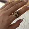 Populares en Europa y América, anillos estilo Maillard, anillos de piedra natural geométricos irregulares, joyería de estilo exótico moderna y única para mujer
