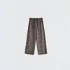 Primavera Verano Nuevo Pantalones de Cáñamo Puro para Mujer con Remolinos Paisley Retro Moteados Adelgazantes Casuales Rectos de Nueve Puntos FSY60628