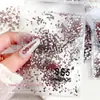 Arte de Uñas Rosa Seco Joyería de Diamantes Lote Completo de Planos Brillantes Base Diamante Redondo Grande y Pequeño Paquete de Materiales DIY Diamante de Uña Portátil