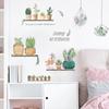 Pegatina de pared con maceta de cactus y cesta colgante, diseño pastoral, decoración fresca para el hogar, autoadhesiva, MG93-39