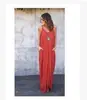 AliExpress Explosiones Playa Europea y Americana Correa Irregular Cuello Redondo Bolsillo de Parche Vestido de Mujer 10 Colores en Stock