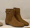 Botas de moda Otoño/Invierno 2026, estilo nuevo con aumento de altura interior, botines estilo Western, botas de vaquero para mujer, efecto adelgazante, suela plana, punta redonda, estilo Birkenstock