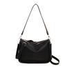 Grande capacidade commuter nicho design casual versátil moda simples pu textura ombro crossbody bolsa quadrada pequena
