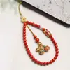2026 Pulsera Colgante Cinabrio Cadena para Teléfono Calabaza de la Fortuna Adorno Estilo Antiguo Regalo Nueva Pulsera Cadena para Teléfono Anti-