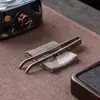Pinza para té de titanio puro de una sola pieza, de alta gama, ligera y lujosa, para taza de té, pinza para té, accesorios para preparar té, ceremonia del té