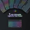 Teclado Bluetooth Sem Fio Retroiluminado Adequado para iPad Celular Tablet Teclado Luminoso Colorido Gradiente RGB e Conjunto de Mouse