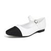 6326 Huidong Yixinda Sapatos Elegantes Mary Jane de Uma Tira com Bico Quadrado Pequeno Francês em Cores Combinadas para Mulheres 2025 Novo Estilo