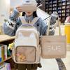 Linda Mochila Escolar de Gran Capacidad de Gato de Dibujos Animados Bolsa Transparente para Chica Suave Bae Bolsa para el Dolor Mochila para Estudiante de Escuela Primaria y Secundaria