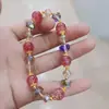 Nuevo Pulsera de Cuentas Popcorn de Cristal Estilo Coreano Fresco para Mujer Mejor Amiga Pulsera de Cristal Rosa Fresco Tienda de Oro Regalo Pulsera Antigua
