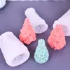 Serie de Árbol de Navidad con Flores Molde de Silicona Flor de Rosa Adorno de Velas Aromáticas DIY Molde para Hornear Mousse