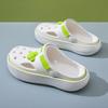 Sapatos Furados Femininos de Verão de Cintura Alta Antiderrapantes Respiráveis Chinelos Sola Grossa de EVA Fofos Resistentes ao Desgaste Pés Sem Cheiro Chinelos Baotou
