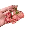 Pendientes Rosas Dulces de Flores Estilo Vacaciones de Verano para Mujer Diseño de Nicho Pendientes de Perlas Exagerados Populares de Playa