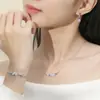 Aretes Originales de Flor de Glicina para Mujer, Plata de Ley 925, Aretes Asimétricos con Borla de Flor Morada Estilo Bosque, Idea de Regalo