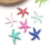 1 Pingente Pingente Aço Inoxidável Eletrogalvanizado a Vácuo Esmaltado Dupla Face Colorido Gota de Óleo Estrela do Mar Oceânica Acessórios de Joalheria DIY