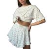 2025 Transfronteiriço Amazon AliExpress Novos Shorts Folha de Lótus Curtos Estampados Pijama Externo Roupa de Casa conjunto