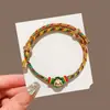 Pulseira de Alta Qualidade Estilo Zongzi 2026 Nova para o Festival do Barco-Dragão, Pulseira de Fio Colorido Estilo Xizang com Pingente de Paz, Corda de Mão Estilo Étnico