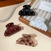 Pinza de pelo de garra con cielo estrellado, pinza de tiburón de tamaño mediano de alta gama, pinza para cabello semi-recogido, pinza de pelo elegante, pinza de garra con incrustaciones de diamantes estrellados