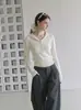 Suéter de punto liso con capucha estilo coreano para mujer, suéter de otoño ajustado, capa base, ceñido a la cintura, top moderno para invierno