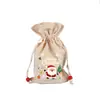 Nueva bolsa de regalo de Navidad transfronteriza, bolsa para galletas y dulces, bolsa para envolver manzanas de Nochebuena, bolsa de regalo con cordón