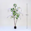 Árbol de hortensias artificial, árbol grande de flores artificiales para interiores, jazmín colgante, planta en maceta de pie, adorno de decoración para escaparate