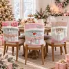 Fundas de respaldo de silla navideñas transfronterizas, con diseños 3D de Papá Noel, muñeco de nieve y renos, para mesa de comedor, fiesta y decoración del hogar