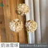 Bola de Nieve Crema Tallo Único Bola de la Suerte Accesorios de Fotografía Flores Artificiales Alta Calidad Frescas Flores para Pasillo de Boda