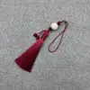 Xiangfei 8B-7 Loto Tallado Doble Borla Colgante Borla Traje Antiguo Dinastía Han Solapa Prensada Escalón Prohibido Estilo Antiguo Ropa con Espalda de Nube Accesorios