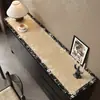 Alfombrilla Protectora para Encimera de Aparador Vintage Estilo Francés, Alfombrilla de Mesa para Mueble de TV de Gama Alta y Lujo Ligero, Mantel Largo para Zapatero de Entrada