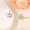 Pendientes Casuales Recortados Exquisitos de Corazón Pequeño, Lujo Accesible Elegante, Pendientes Niche con Estilo, Clips Versátiles para Orejas para Ropa de Trabajo sin Perforación