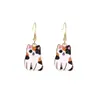 Aretes Divertidos Transfronterizos de Gatito Lindo de Dibujos Animados Aretes Creativos Atmosféricos Aretes de Animales Japoneses y Coreanos Venta al por Mayor Europea y Americana
