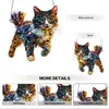 Atrapasol de Gato de Vitral Vibrante Plano 2D Transfronterizo Colgante de Arte Acrílico