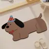 Alfombrilla de Piso de Diatomeas con Animales Lindos, Alfombra Absorbente Irregular con Dibujos Animados para Puerta de Baño, Alfombra Decorativa Linda Resistente a la Suciedad para Uso en el Hogar