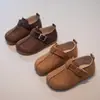 Sapatos Birkenstock de comércio exterior para crianças 2026 outono novo estilo sapatos pequenos de couro da moda retrô para bebês e crianças pequenas sapatos de calçar