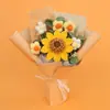 Bucet de Girasol Terminado Creativo Hecho a Mano con Hilo, Regalo para Maestros y Compañeros en el Día del Maestro y la Temporada de Graduación