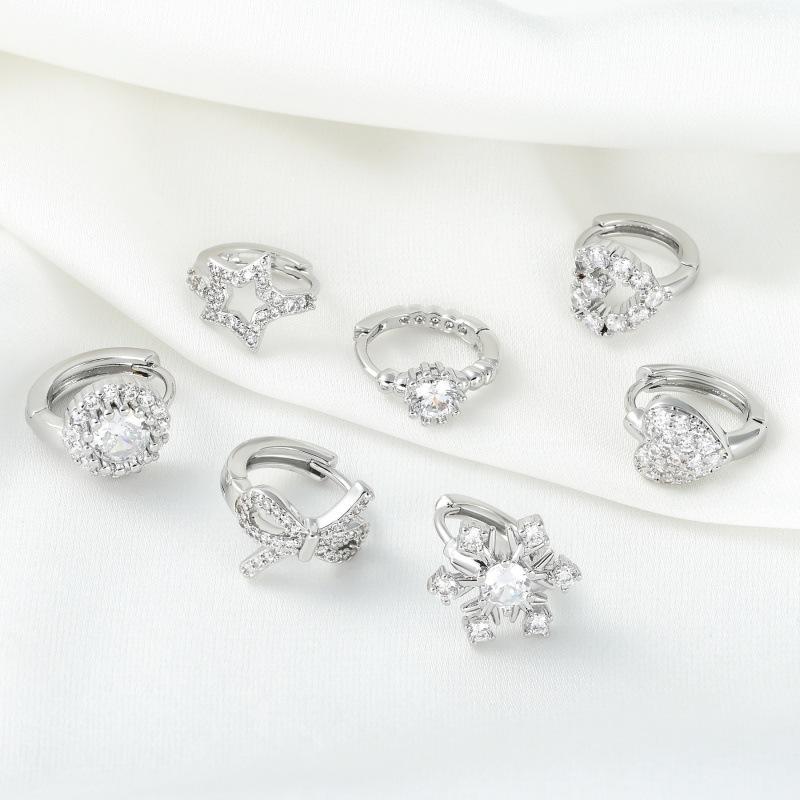 跨境新款欧美风女式铜微镶锆石耳扣创意个性耳饰跨境货源厂家批发