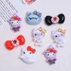 Desenho Halloween Miau Miau Fofo Acessórios DIY Feitos à Mão Kit de Material para Grampo de Cabelo com Cola de Creme e Peças Pequenas de Resina