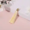 Pingente de borla com tampa redonda pesada, pingente de marcador de página de poliéster, acessórios de moda DIY novos para roupas, atacado do fabricante