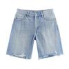 Ropa de Mujer al por Mayor Transfronteriza Otoño 2025 Nueva Moda Versátil Cintura Media Ajustados Shorts de Mezclilla con Borde Crudo 4730209