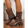 Botas Martin de Solado Grosso para Mulheres, Botas Curtas Western Cowboy de Salto Grosso, Novas Botas de Equitação Estilo Britânico Retrô Marrom para Primavera e Outono 2026