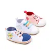 Zapatos de bebé de primavera y otoño, suela suave y antideslizante, para hombre y mujer, con bonitos dibujos animados, de lona, BBW3227