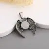 Amazon Transfronterizo Alas Fantasma Retro Piedra Natural Cristal Colgante Moda Europea y Americana Colgante Personalizado Fabricante Mayorista