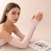 Mangas de seda para protección solar Mangas largas de seda para mujer Mangas de seda helada Mangas de mujer multicolor Protección solar transpirable