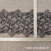 Renda bordada floral em malha retro preto e branco, acabamento de renda vazada ondulada dupla face, acessório para barra de vestido cheongsam feminino