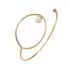 Pulseira de Liga Geométrica Redonda Oca Retrô de Nicho Europeia e Americana Pulseira de Braço com Senso Avançado de Temperamento Moda Anel de Braço Transfronteiriço