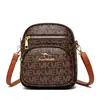 Bolso de Piel Genuina para Mujer 2025 Nuevo Bolso Cruzado para Mujer Bolso de Hombro con Estampado de Moda Bolso Pequeño de Hombro para Teléfono Móvil Versátil