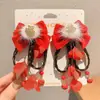 Acessórios de Cabelo de Ano Novo para Meninas, Presilhas de Cabelo do Ano do Cavalo 2026, Tiaras com Franjas de Estilo Antigo para Crianças, Presilhas de Cabelo Vermelhas para Meninas