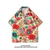Camisa de Flores Nueva de Verano Cuello Solapa Hawaiana Delgada de Manga Corta para Hombres y Mujeres Estilo Retro Hong Kong Camisa de Flores de Playa